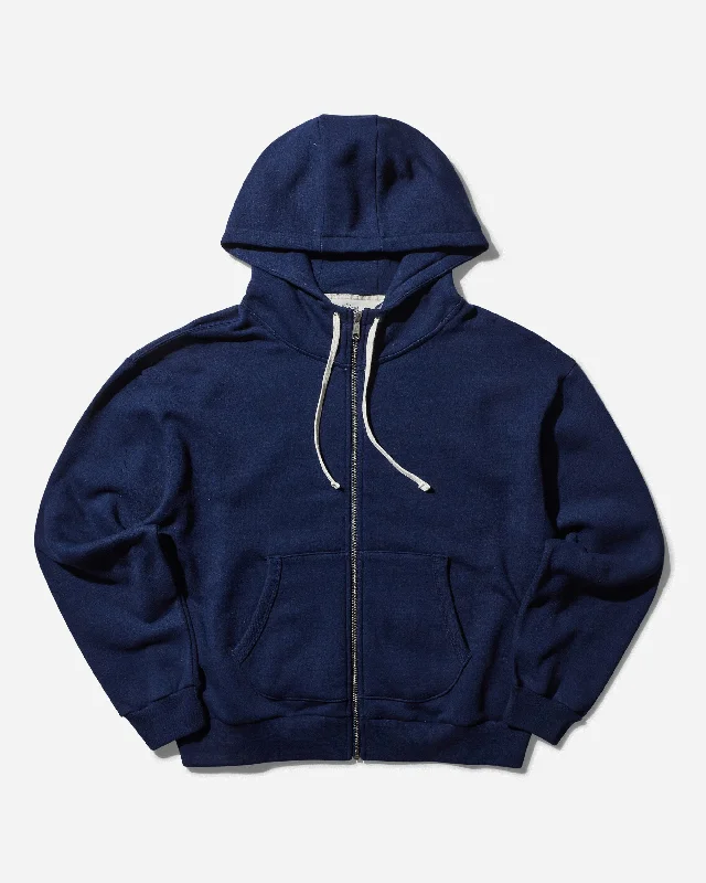 Men's Hoodies with Kangaroo PocketsMen's Padded Elbow Zip-Up Hoodie Indigo
