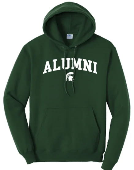 Classic Men's Cotton HoodiesMichigan State Alumni Green Hoodie