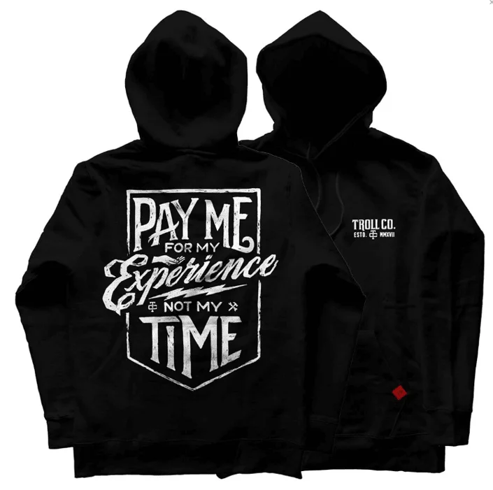 Men's Hoodies with Zipper DetailsPay Me Hoodie - Black