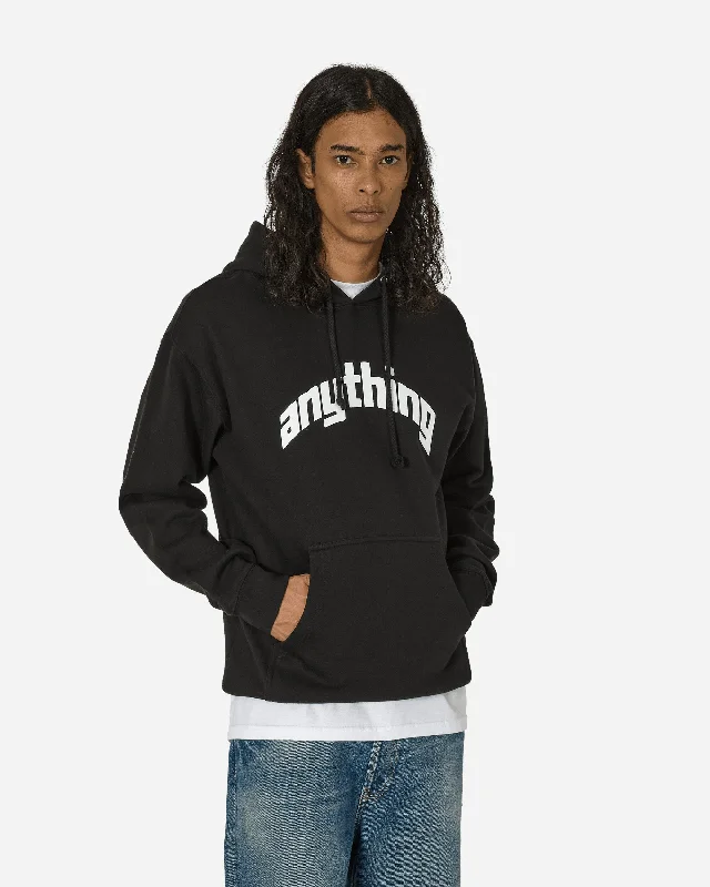 Men's Hoodies with Kangaroo PocketsCurved Logo Hoodie Black