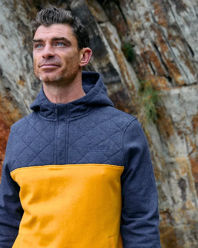 Men's Hoodies with Reflective StripesAiken - Mens 1/4 Neck Recycled Hoodie - Yellow