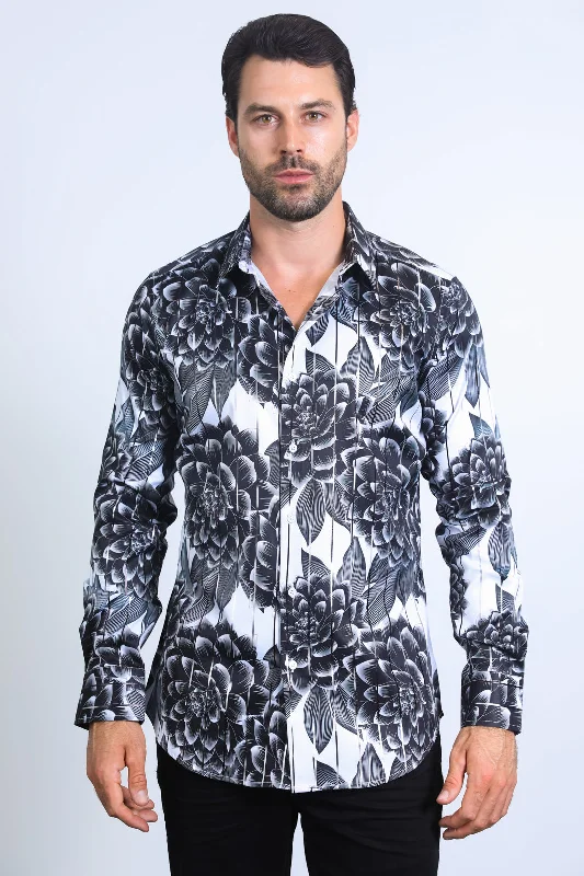 Men's Limited Edition Shirts for ExclusivityMens Modern Fit Stretch Foil Fashion White Shirt Men's Limited Edition Shirts for ExclusivityMens Modern Fit Stretch Foil Fashion White Shirt