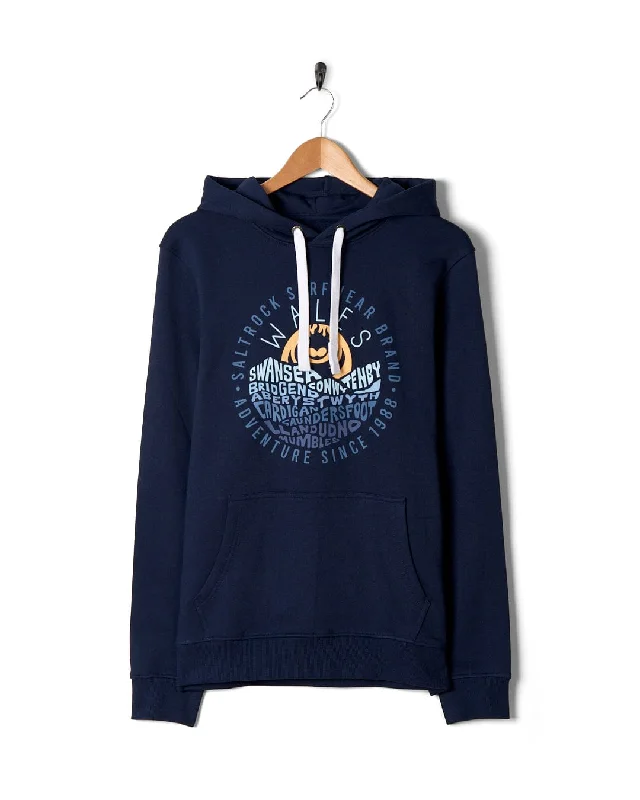 Men's Hoodies with Screen-Printed GraphicsLayers Wales - Mens Pop Hoodie - Blue