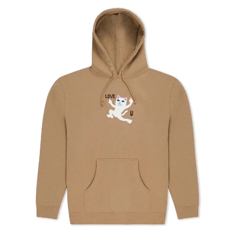 Men's Hoodies with Asymmetric ZippersLove U Hoodie (Sandstone)