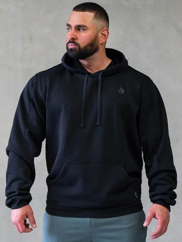 Casual Men's Zip-Up HoodiesForce Pullover Hoodie - Black