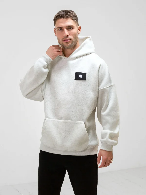 Men's Hoodies with Contrast Fabric PanelsApex Label Hoodie - Marl White
