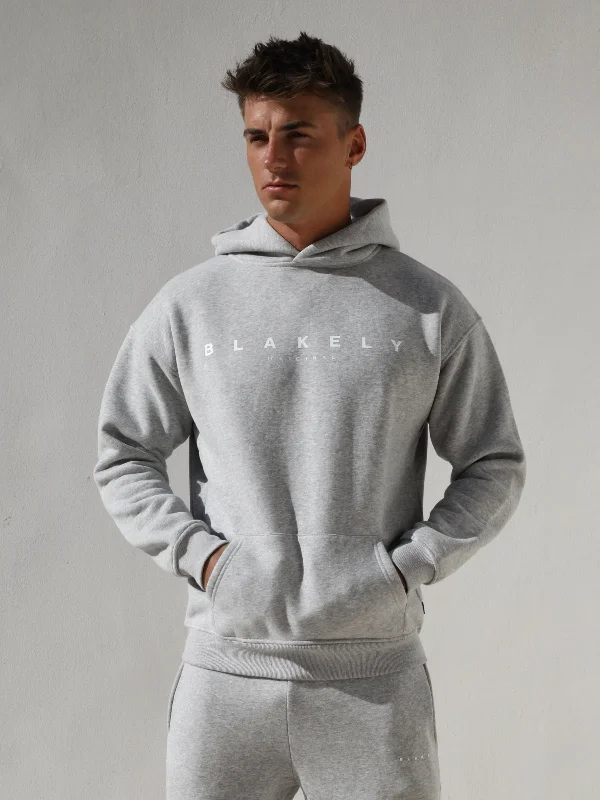 Men's Hoodies for GymEvolved Relaxed Hoodie - Marl Grey