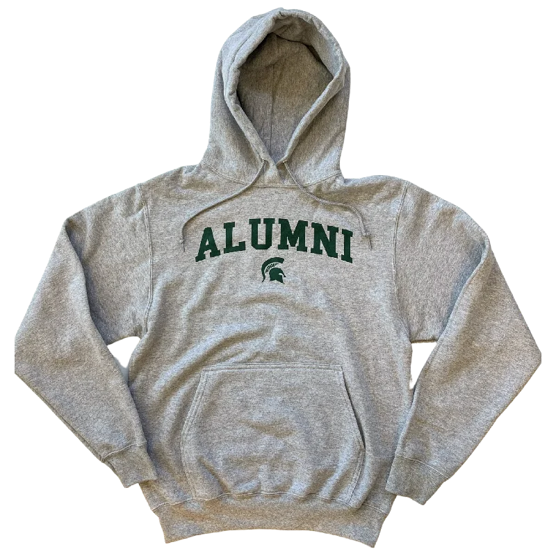 Casual Men's Zip-Up HoodiesMichigan State Alumni Gray Hoodie
