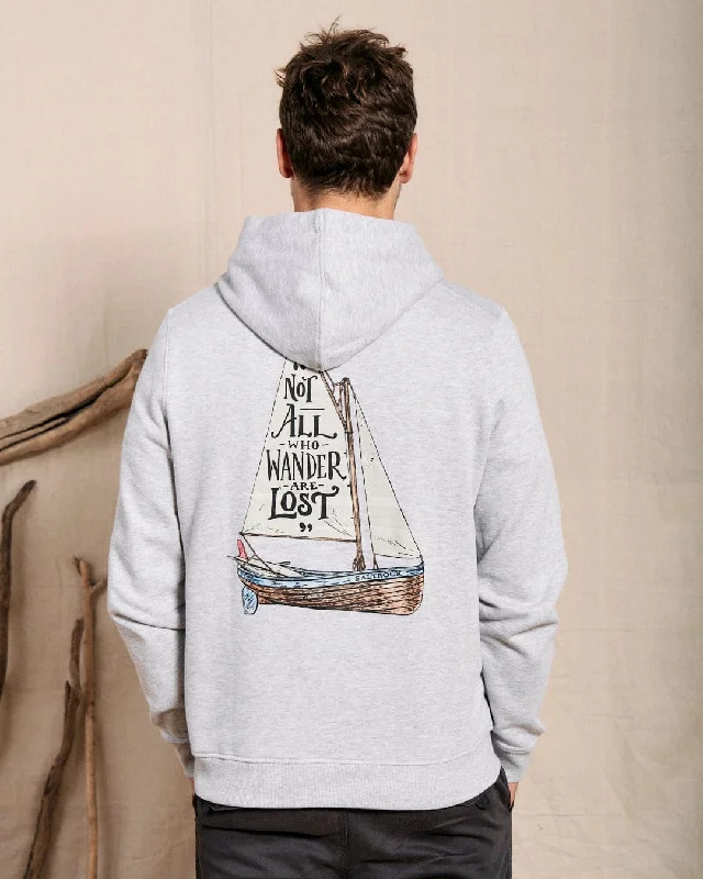 Men's Hoodies with Reinforced StitchingLost Ships - Mens Pop Hood - Grey