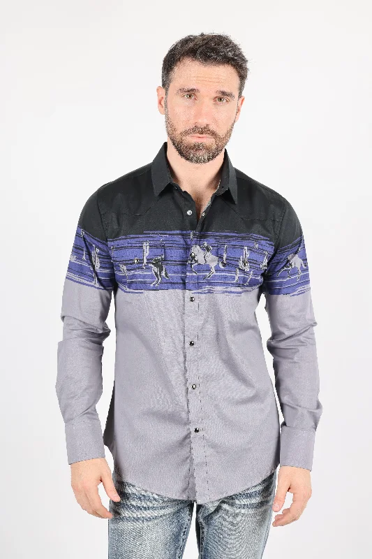 Men's Luxury Shirts for High-End FashionMen's Modern Fit Cotton Stretch Rodeo Panoramic Print Shirt Men's Luxury Shirts for High-End FashionMen's Modern Fit Cotton Stretch Rodeo Panoramic Print Shirt