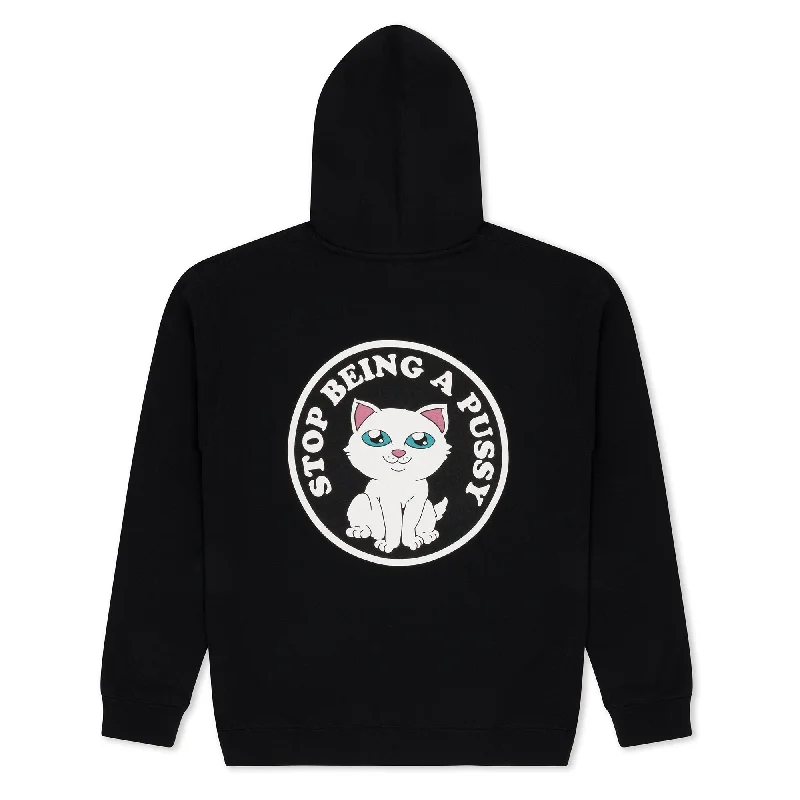 Men's Hoodies with Hidden Pockets for PhonesStop Being A Pussy Hoodie (Black)