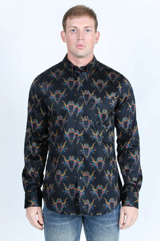 Men's Patterned Dress Casual Shirts for Smart-Casual EventsMens Satin Cotton/Spandex Modern Fit Long Sleeve Shirt Men's Patterned Dress Casual Shirts for Smart-Casual EventsMens Satin Cotton/Spandex Modern Fit Long Sleeve Shirt