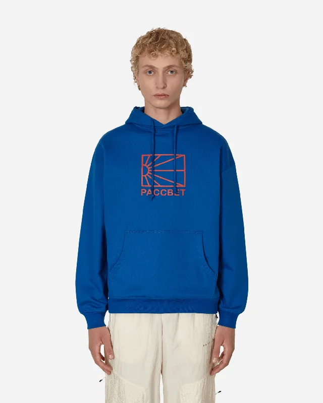 Men's Hoodies with High-Low HemlinesBig Logo Hooded Sweatshirt Blue