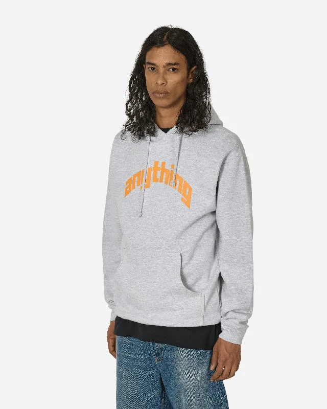 Men's Hoodies with Lined HoodsCurved Logo Hoodie Heather Grey