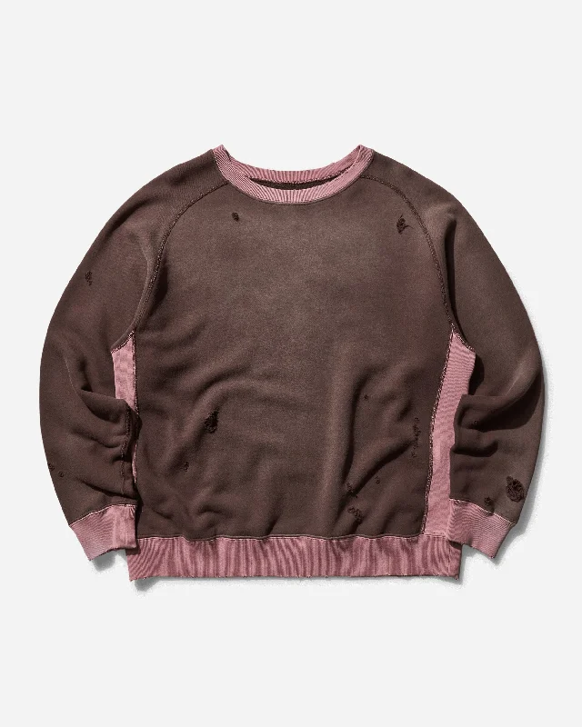 Men's Hoodies with Faux Fur TrimMen's 2-Tone Crewneck Sweatshirt Brown