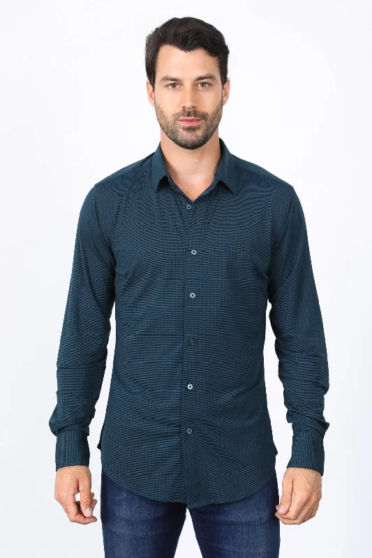 Men's Versatile Dress Shirts for Multiple OccasionsMen’s Modern Fit Stretch Dress Shirt - Teal Men's Versatile Dress Shirts for Multiple OccasionsMen’s Modern Fit Stretch Dress Shirt - Teal