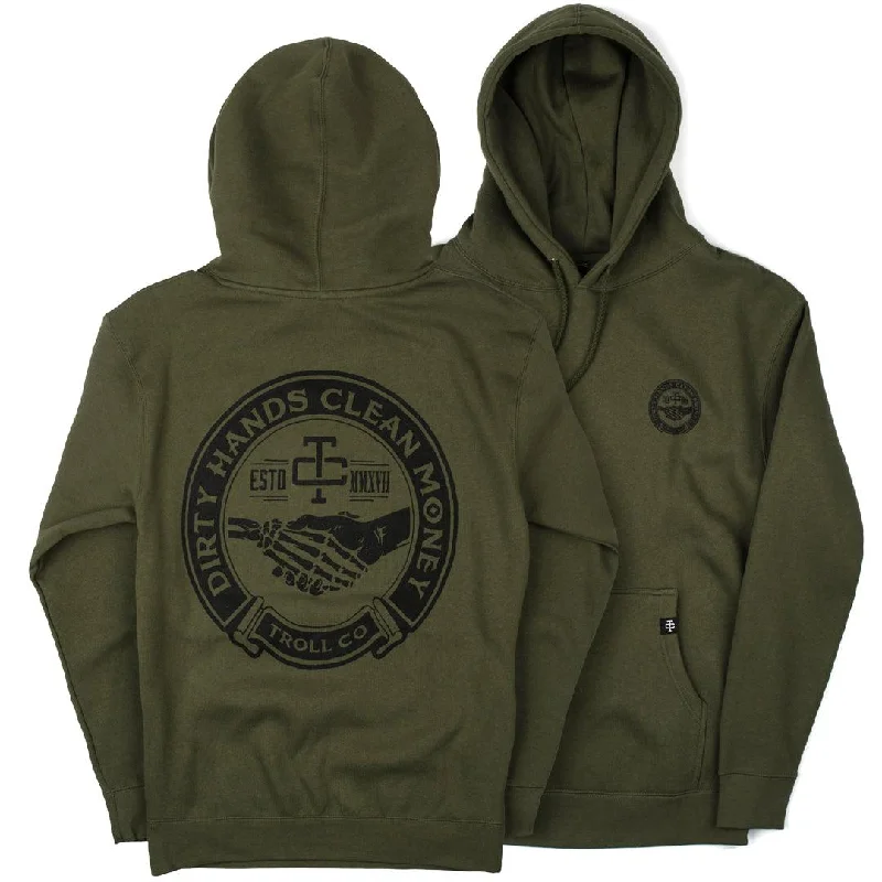 Men's Hoodies with Asymmetric ZippersHaggler Hoodie: Military Green