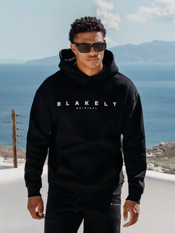 Stylish Men's Designer HoodiesEvolved Relaxed Hoodie - Black
