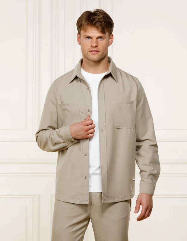Men's Custom Dress Shirts for a Personalized FitBeige 365 Lightweight Overshirt