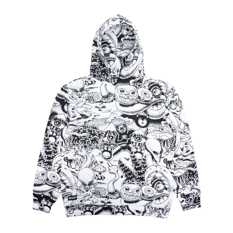 Men's Hoodies with Lined HoodsDark Twisted Fantasy Hoodie (Black/White)