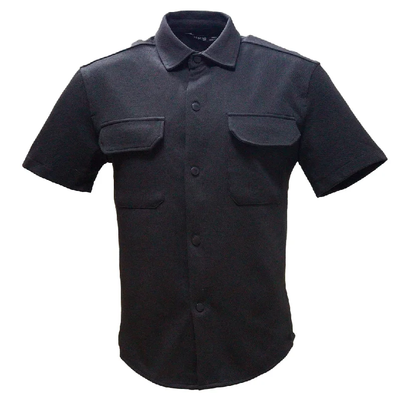 Men's Solid-Colored Shirts for VersatilityBlack Boxy Fit Overshirt Black Xx