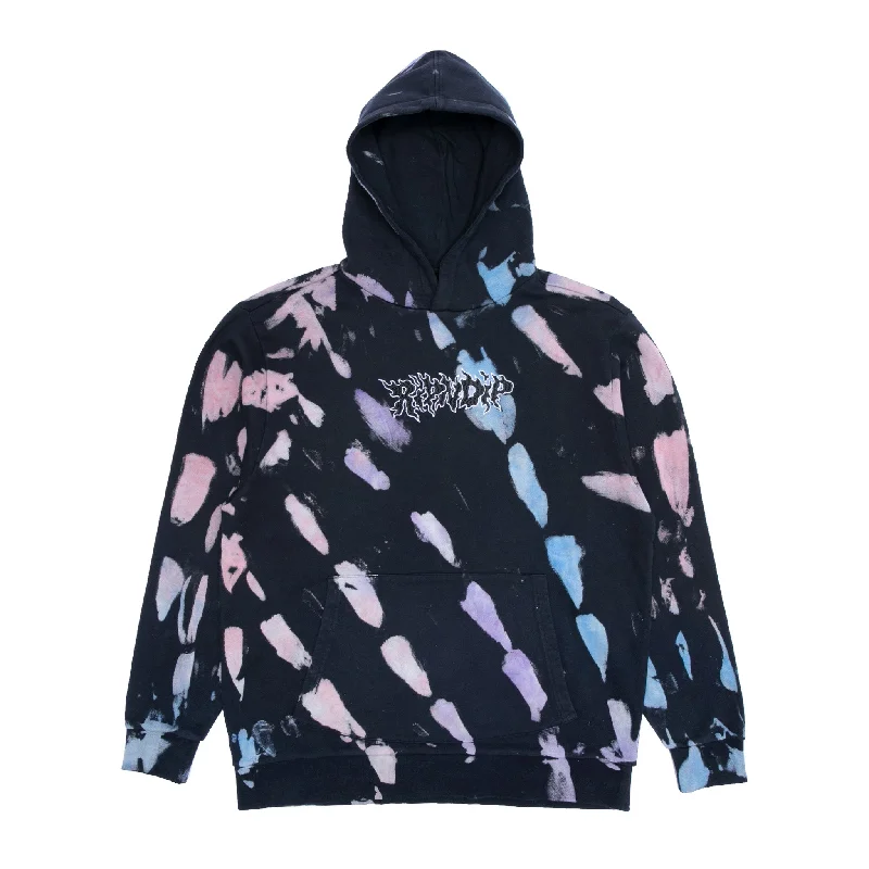 Men's Hoodies with High-Low HemlinesBlaze Hoodie (Black/Peach/Purple Tie Dye)