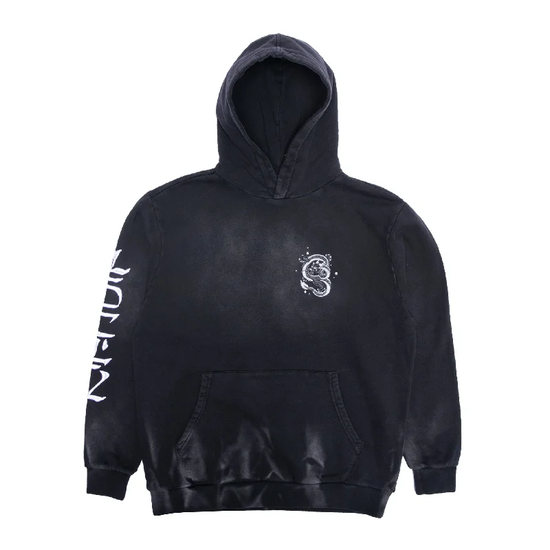 Men's Hoodies with DrawstringsMystic Jerm Hoodie (Black Faded Wash)