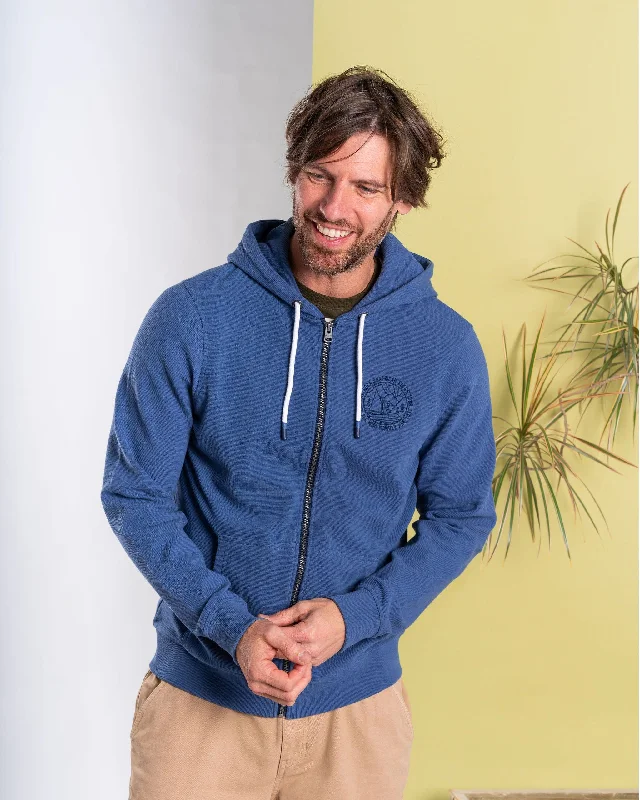 Luxurious Men's Cashmere HoodiesHanns - Mens Zip Hoodie - Blue