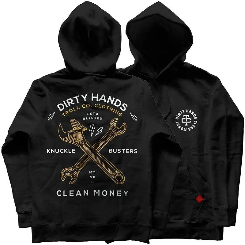 Men's Hoodies with Embroidered PatchesTwisting Wrench Hoodie Black