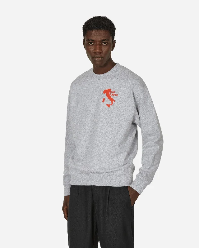 Men's Hoodies with Faux Fur TrimP.iù P.asta Crewneck Sweatshirt Light Grey Heather