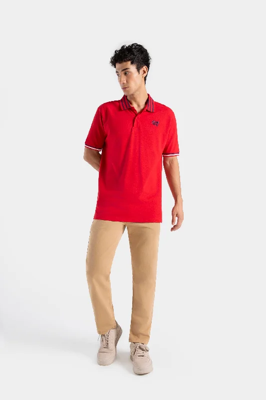 Men's Shirts with Belt AttachmentsTipped Polo Shirt