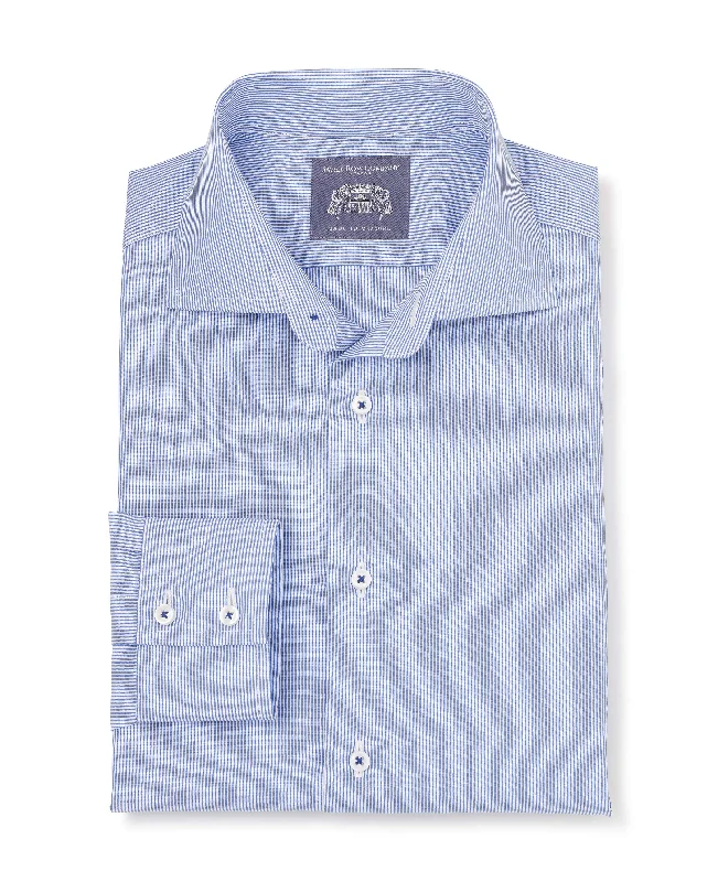 Men's Limited Edition Shirts for ExclusivityJacob Navy Fine Bengal Stripe Made-To-Measure Shirt