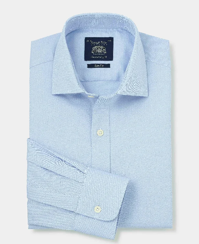 Men's Tailored Shirts for a Sharp AppearancePale Blue Stretch Cotton Slim Fit Formal Shirt - Single Cuff Men's Tailored Shirts for a Sharp AppearancePale Blue Stretch Cotton Slim Fit Formal Shirt - Single Cuff