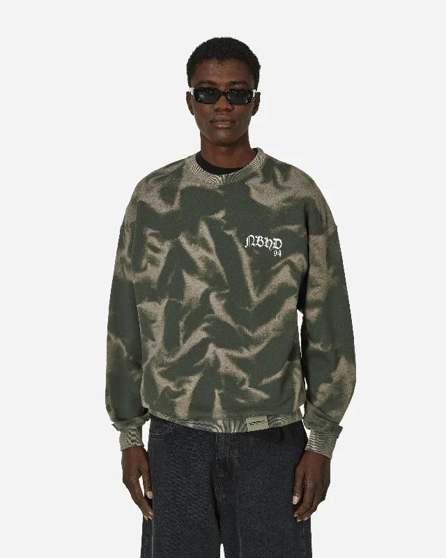 Designer Men's Hoodie JacketsTie-Dye Crewneck Sweatshirt Olive Drab
