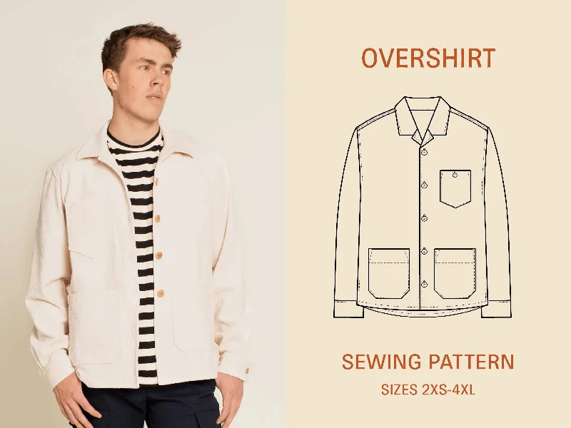 Men's Bold-Color Shirts for a Statement PieceOvershirt Jacket - Printed pattern