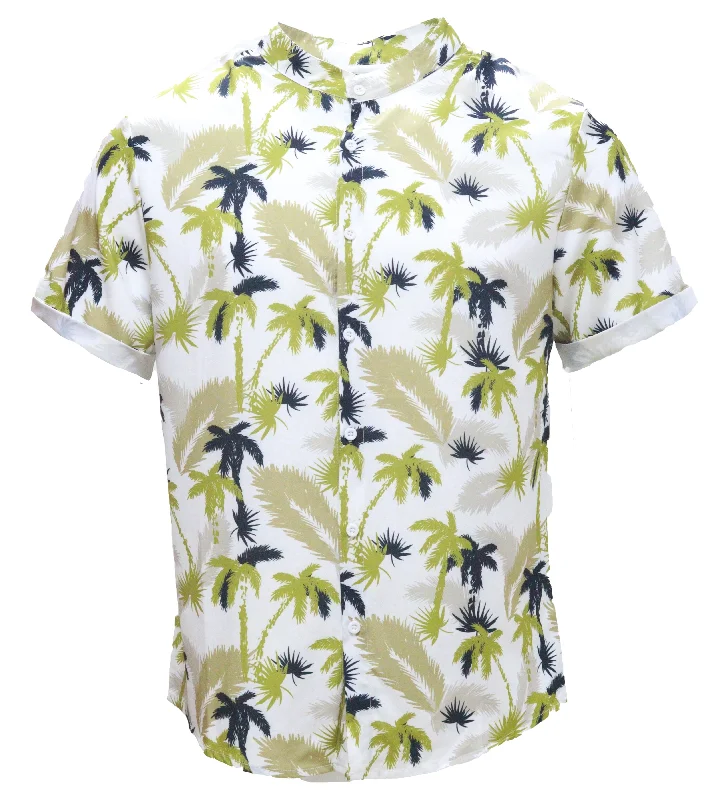 Men's Casual Friday Shirts for Relaxed Office DaysMens S/Slvs Printed Shirts With Round Neck Collar