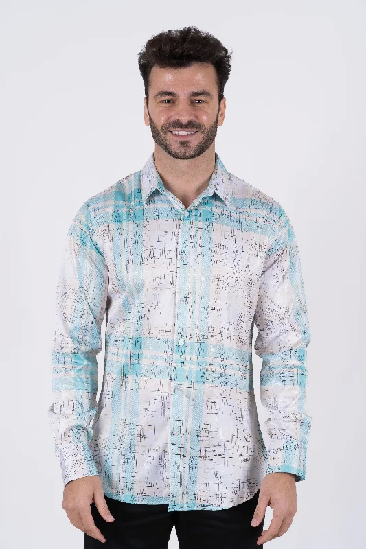 Men's Wrinkle-Free Shirts for Easy CareMens Modern Fit Stretch Foiled Shirt - White