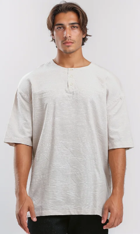 Men's Checkered Shirts for a Retro FeelO191802 Drop Shoulders Heather Beige Summer Shirt Men's Checkered Shirts for a Retro FeelO191802 Drop Shoulders Heather Beige Summer Shirt