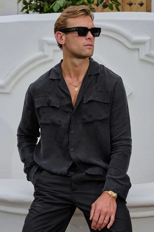 Men's Button-Down Collar Shirts for Staying PolishedBlack Cannes Shirt