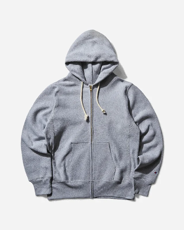 Men's Hoodies with ThumbholesMen's Made in USA Full Zip Hoodie Silver Grey