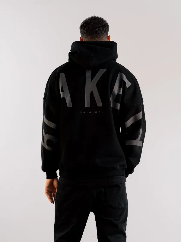 Men's Hoodies with Extra-Long SleevesTonal Idris Oversized Hoodie - Black