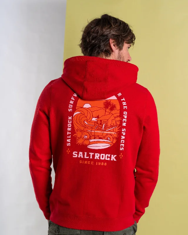 Men's Hoodies for SnowboardingAtlantic Adventure - Mens Zip Hoodie - Red