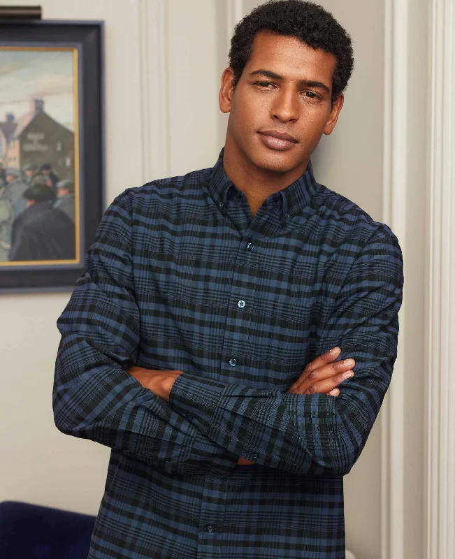Men's Pattern-Clashing Shirts for Bold FashionBlack Navy Check Classic Fit Oxford Shirt Men's Pattern-Clashing Shirts for Bold FashionBlack Navy Check Classic Fit Oxford Shirt