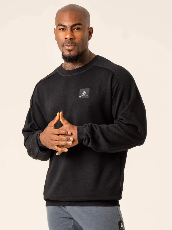 Men's Hoodies with Contrast StitchingDynamic Pullover Jumper - Black