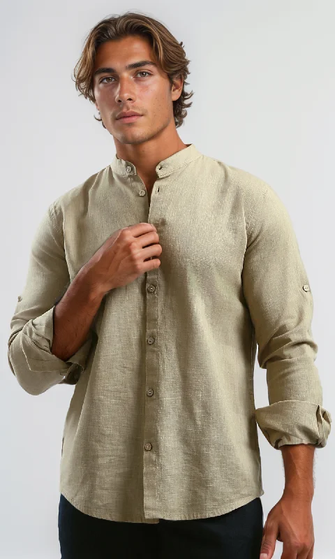 Men's Dressy Button-Down Shirts for Formal OccasionsO181029 Regular Fit Coffe Shirt With Full Buttons Men's Dressy Button-Down Shirts for Formal OccasionsO181029 Regular Fit Coffe Shirt With Full Buttons