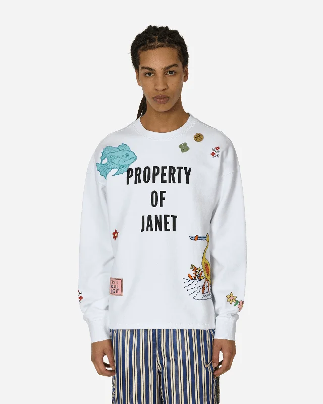 Men's Hoodies with Built-In HeadphonesProperty of Janet Crewneck Sweatshirt White