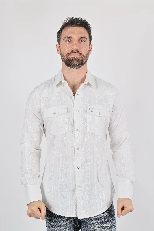 Men's Pattern-Play Shirts for a Fun TwistMens Modern Fit Stretch Lurex Western Long Sleeve Shirt Men's Pattern-Play Shirts for a Fun TwistMens Modern Fit Stretch Lurex Western Long Sleeve Shirt