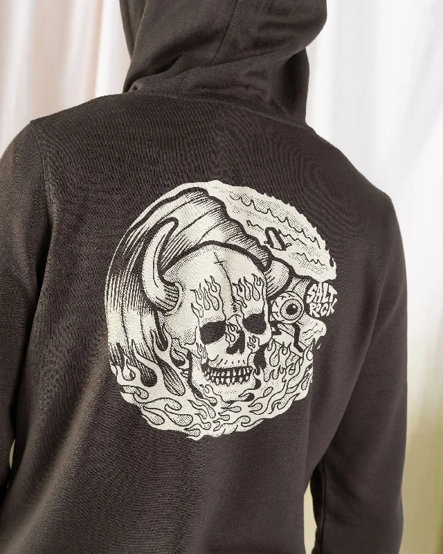 Men's Hoodies with Quick-Dry FabricFire Water - Mens Zip Hoodie - Dark Grey