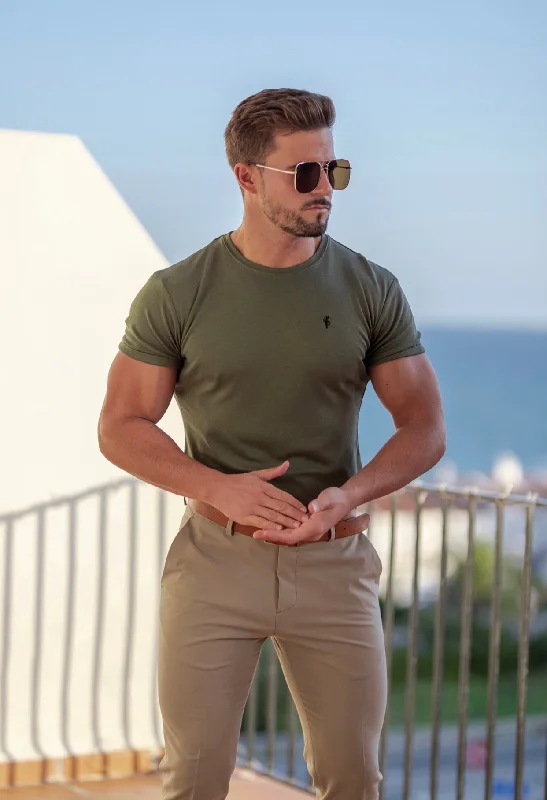 Men's Tailored Shirts for a Sharp AppearanceFather Sons Classic Khaki Pima Crew T Shirt Short Sleeve - FSH532 Men's Tailored Shirts for a Sharp AppearanceFather Sons Classic Khaki Pima Crew T Shirt Short Sleeve - FSH532