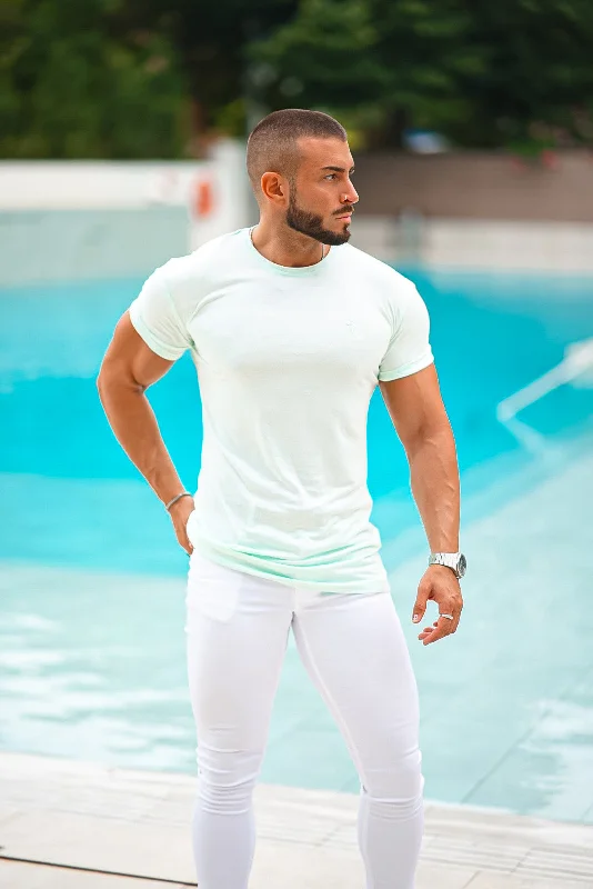 Men's Insulated Shirts for Cold WeatherFather Sons Mint Bamboo Crew T Shirt - FSH760 Men's Insulated Shirts for Cold WeatherFather Sons Mint Bamboo Crew T Shirt - FSH760